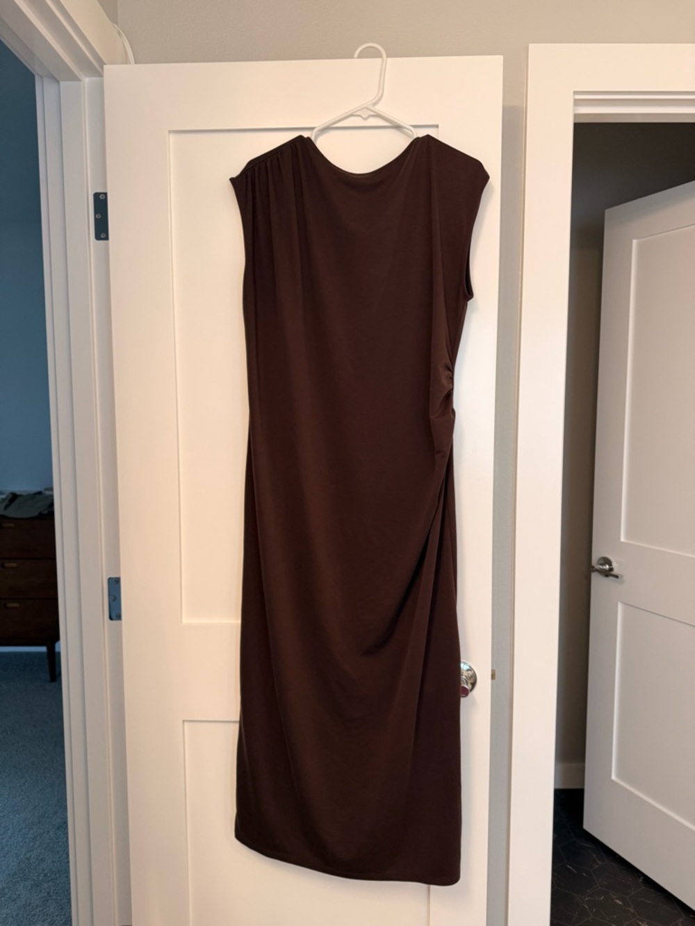 next Maternity Scoop Neck Dress in Chocolate Brown - Picture 8 of 8